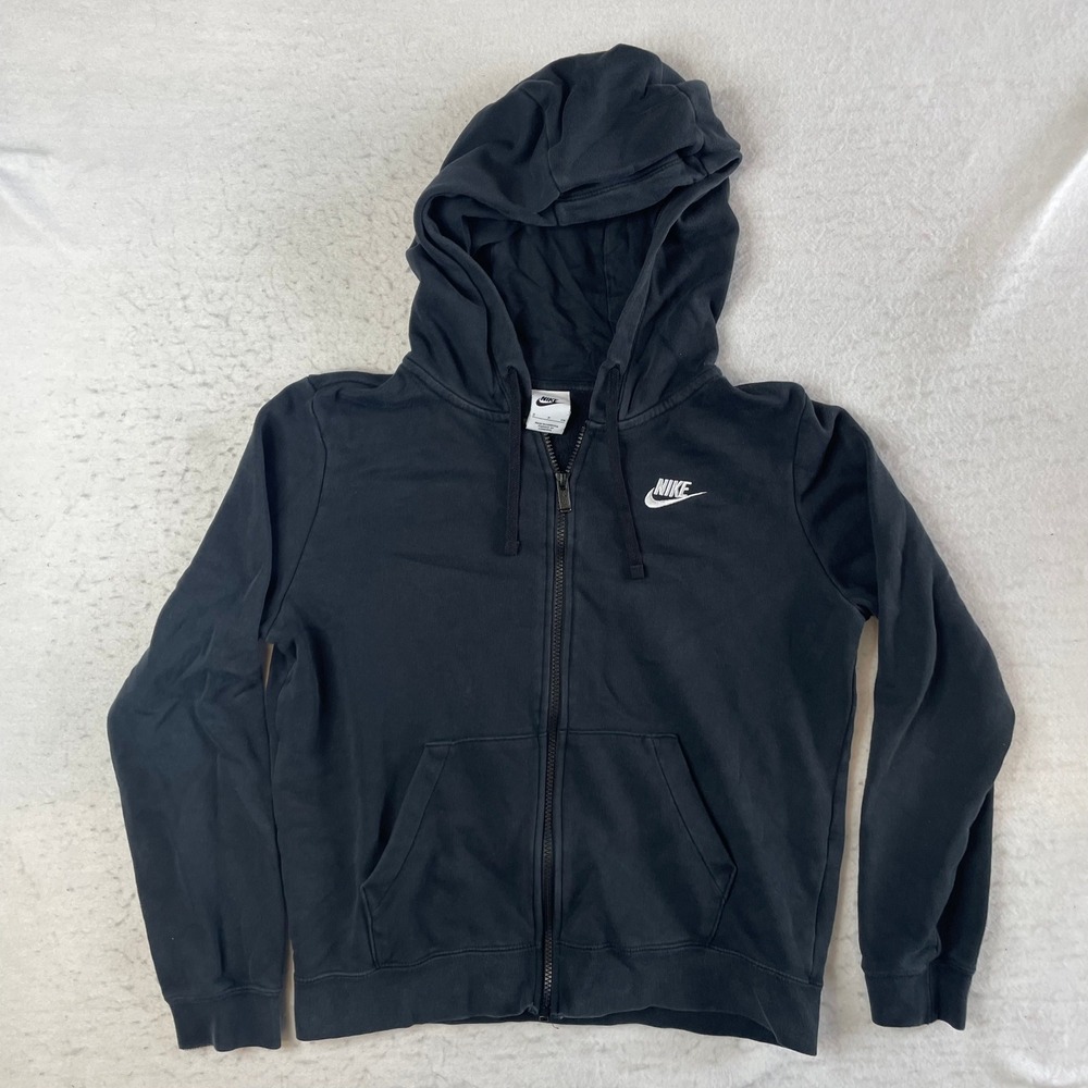 Nike Full Zip Hoodie Womens Small Black Sportswear‎ Fleece Logo